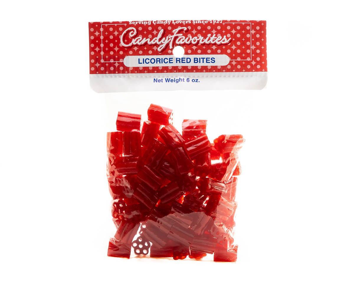 Licorice Bites Red Cherry 6 Ounce Peg Bags - CandyFavorites