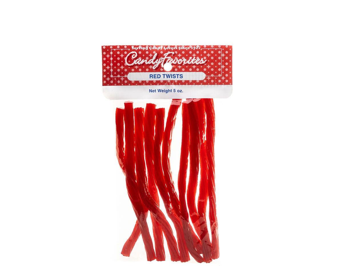 Red Licorice Twists 5 Ounce Peg Bags - CandyFavorites