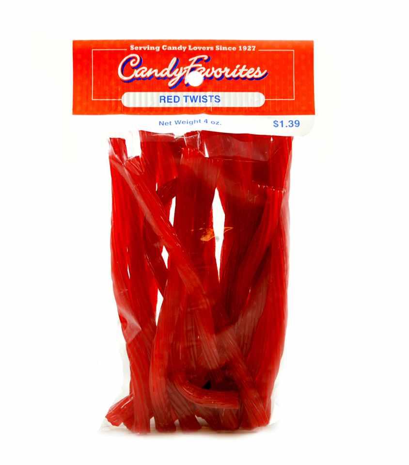Red Licorice Twists 5 Ounce Peg Bags - CandyFavorites